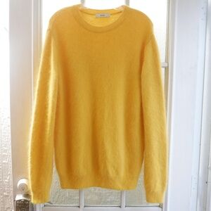 The Navy Crewneck Long sleeve Angora Hair Sweater